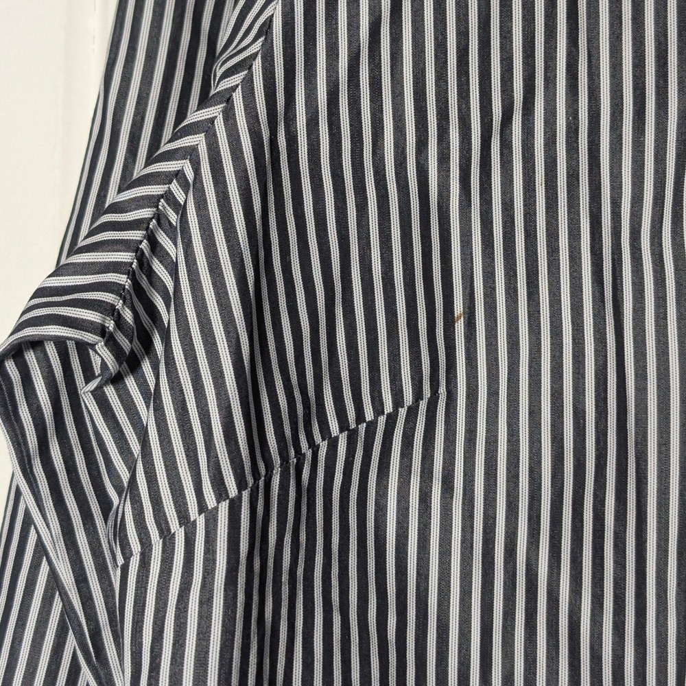 Lafayette 148 New York Striped‎ Button Front Shirt Women's 12 Cotton - Picture 5 of 7
